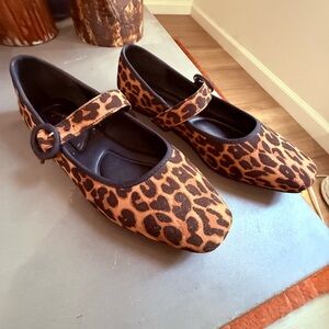 Leopard Print Mary Jane Flats | SZ 8